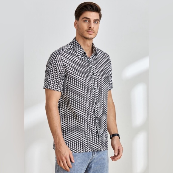 MENS SHIRT TOP BUTTON UP - Picture 1 of 10